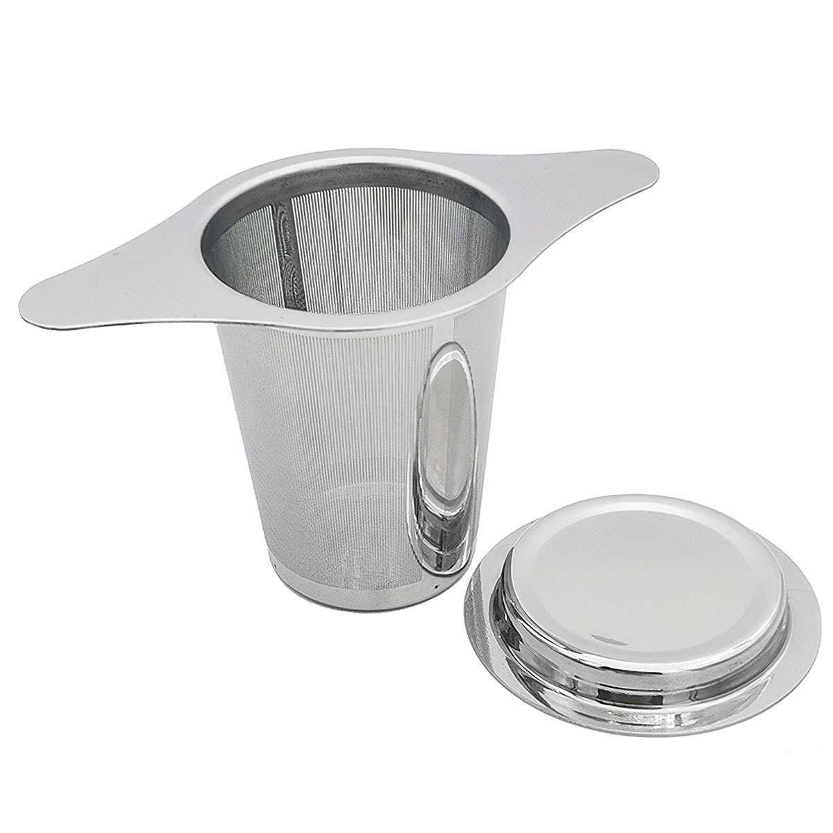 Tea Ball Infuser Stainless Steel Filter Squeeze Leaves Herb Mesh Strainer w/ Ear