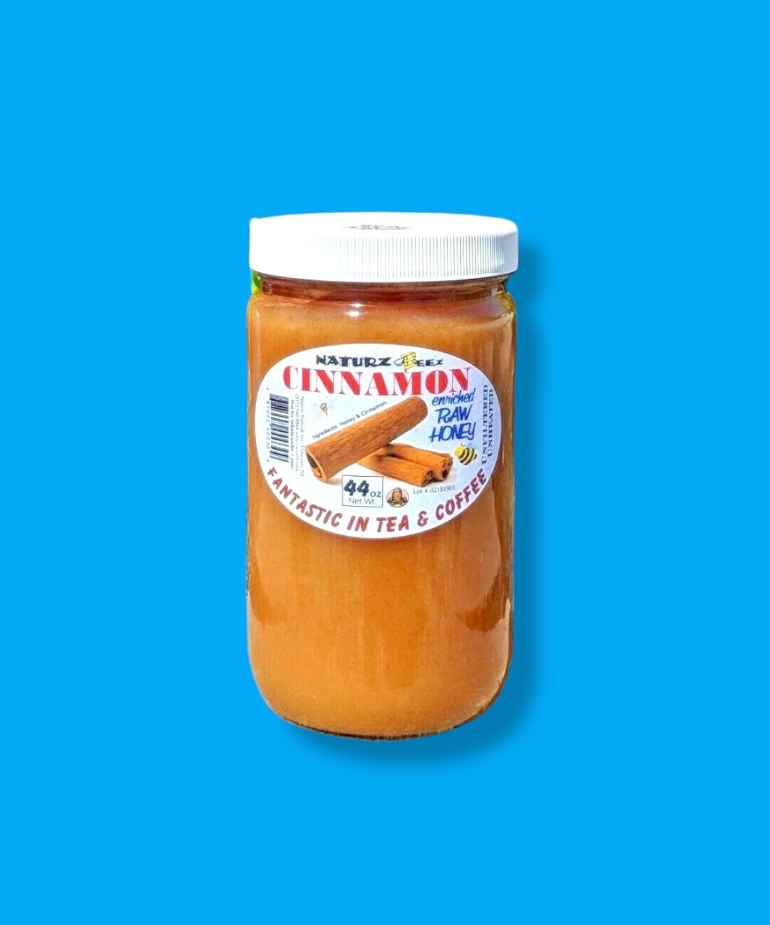 RAW HONEY with CINNAMON 2.75 Lbs / 44oz 100% PURE USA HONEY