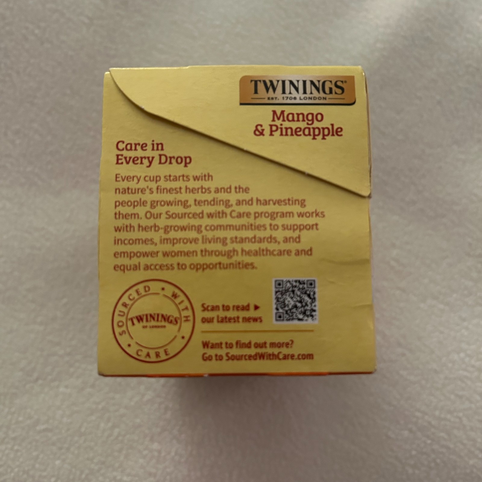 Twinings Mango Pineapple Herbal Tea Caffeine Free 20 Bags Exp 12/16/26