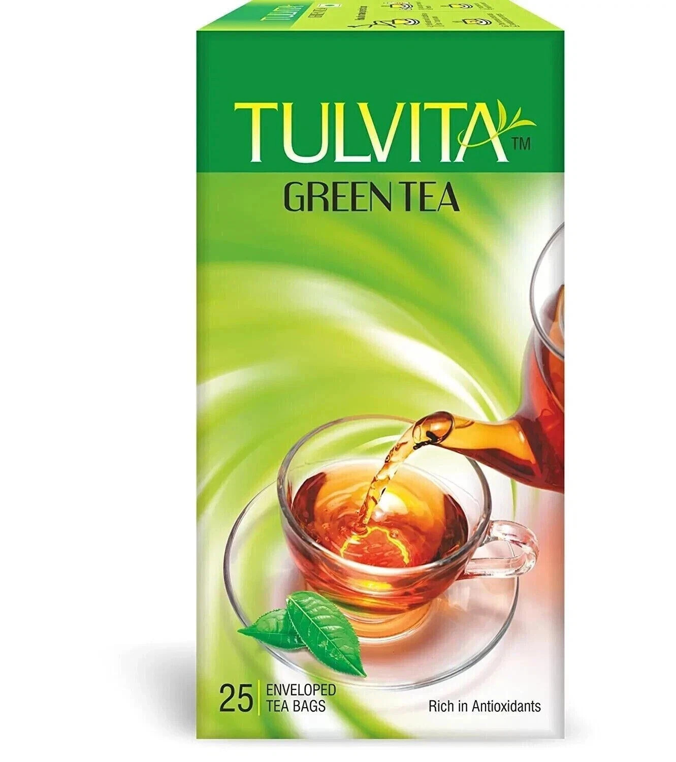 Tulvita Green Tea 25 Enveloped Tea Bags 35G Free Shipping World Wide