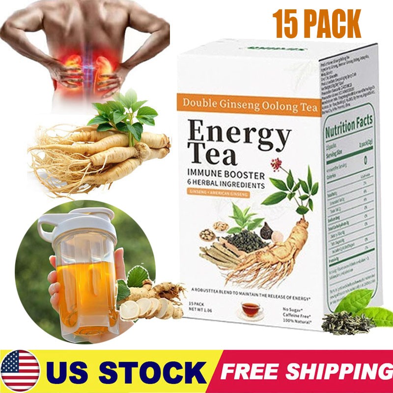Energy Tea Immune Booster Ginseng Oolong Tea, Kidney Liver Tea For Women & Men