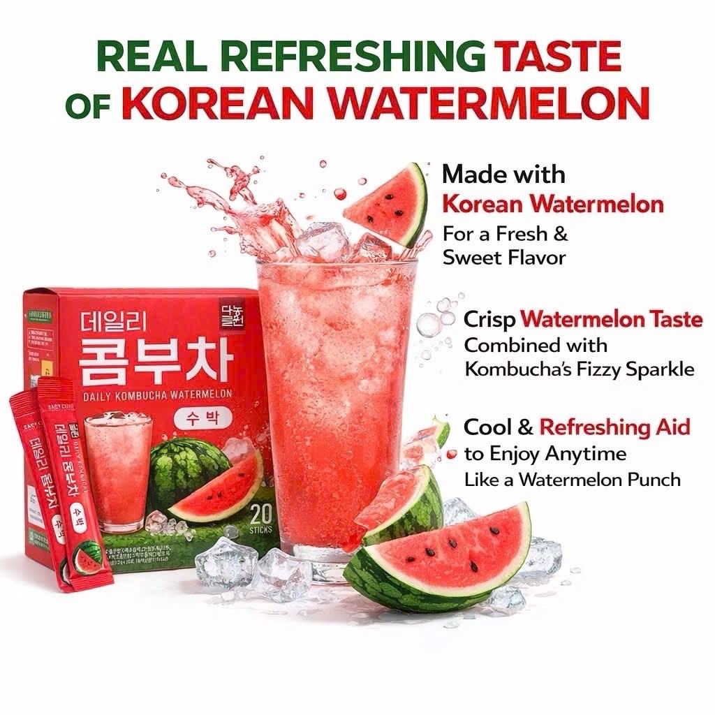Daily Kombucha Tea Powder Watermelon Flavor 20 Sticks
