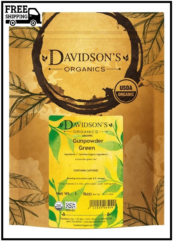 Davidson’s Organics, Gunpowder Green, Loose Leaf Tea, 16-Ounce Bag(Packaging May