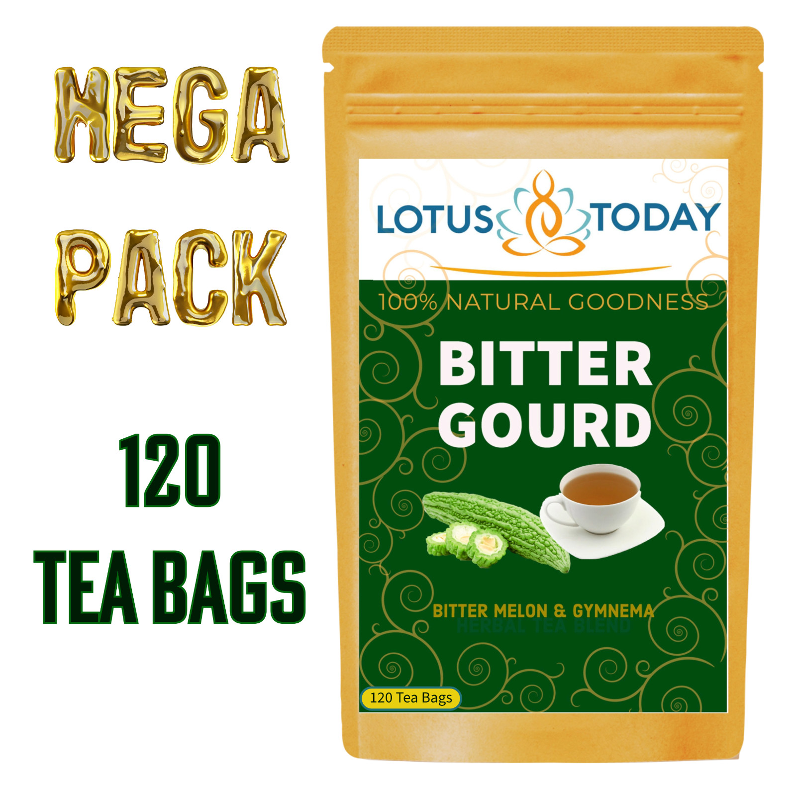 Bittermelon Herbal Tea ( Pack of 6 ) 120 Tea Bags Karela Cerassie Diabetic Diet