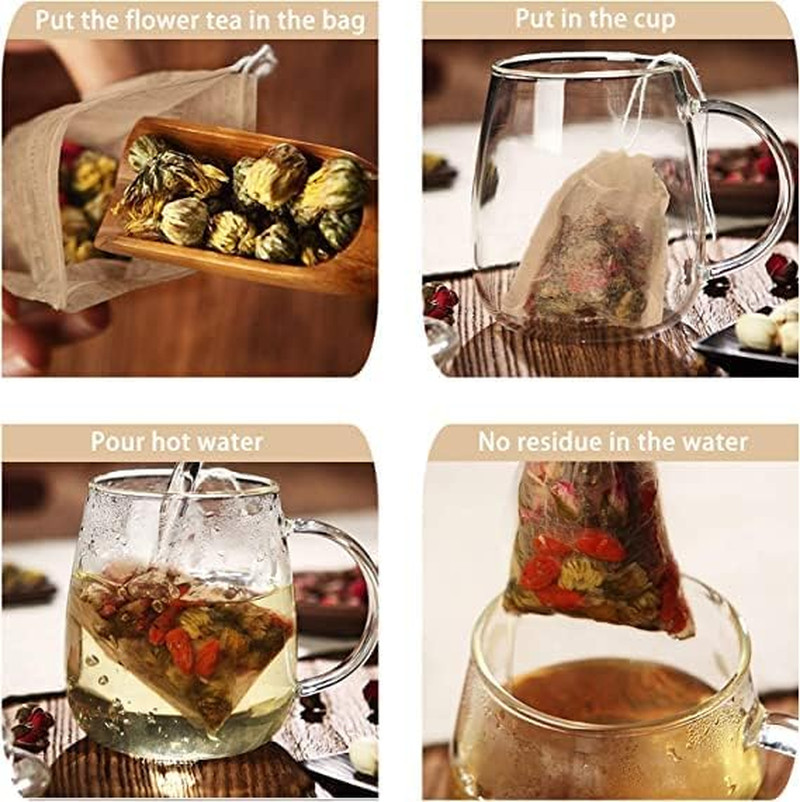 600 Pcs Disposable Tea Filter Bags for Loose Tea Unbleached Paper 2.76″ X 3.54″