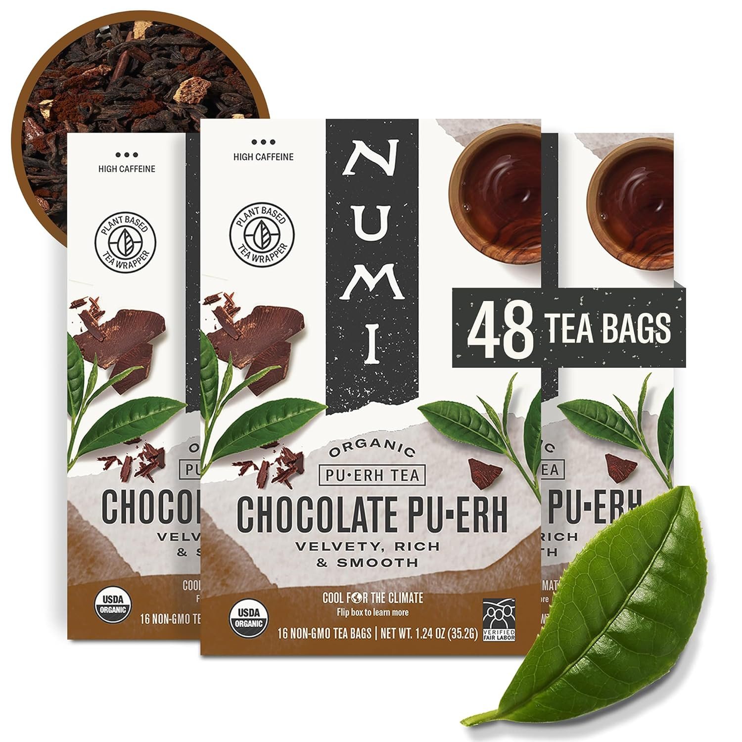 Numi Organic Emperor’S Pu-Erh Tea, 100 Tea Bags, Aged Fermented Yunnan Black Tea