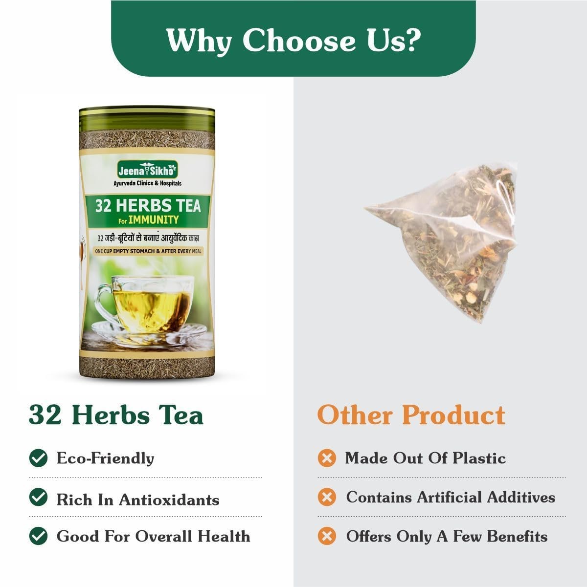 Jeena Sikho 32 Herbs Tea | Ayurvedic Kadha to Improve Digestion, 250g