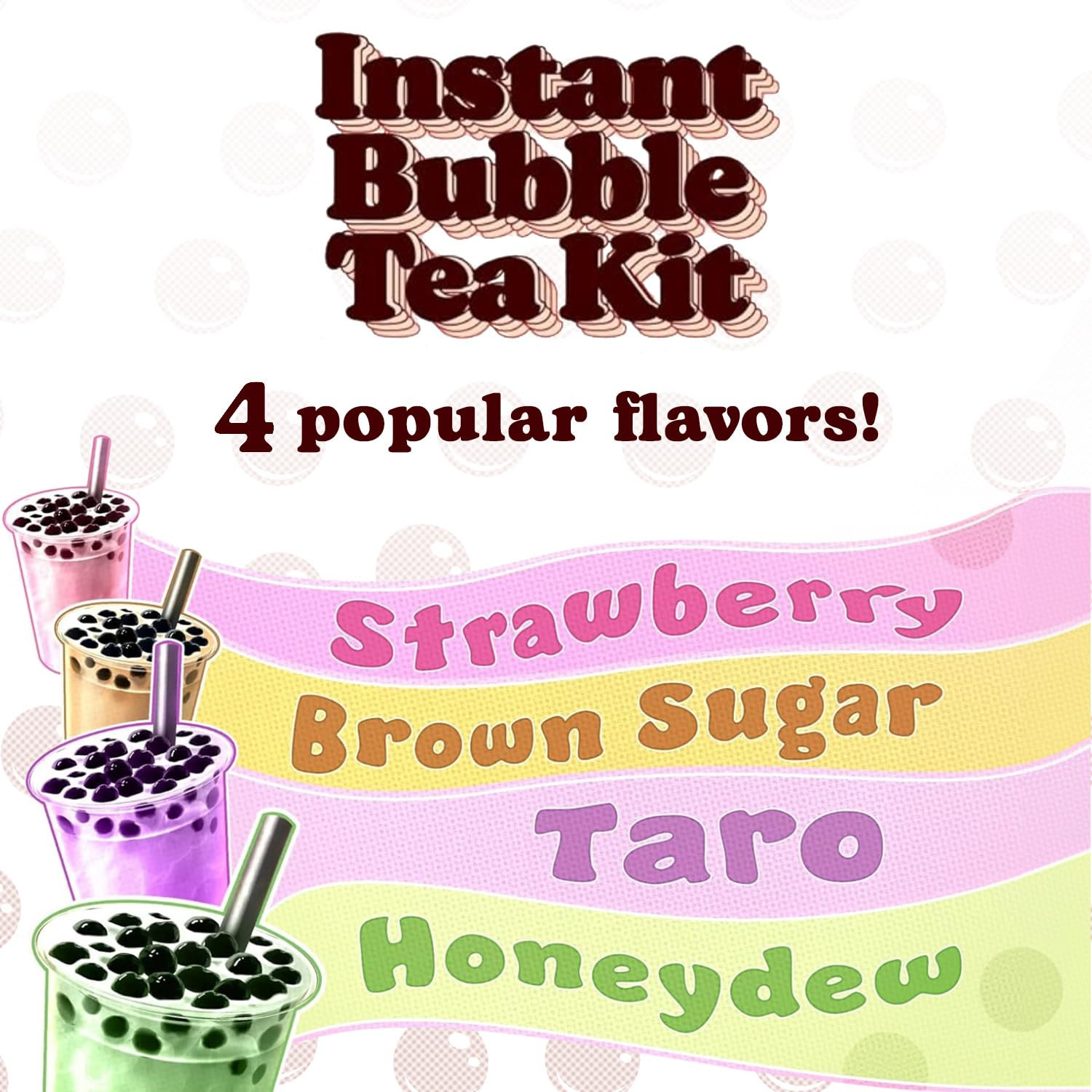 Bubble Tea Kit, Brown Sugar – Instant Milk Tea Powder with Authentic Tapioca Pea