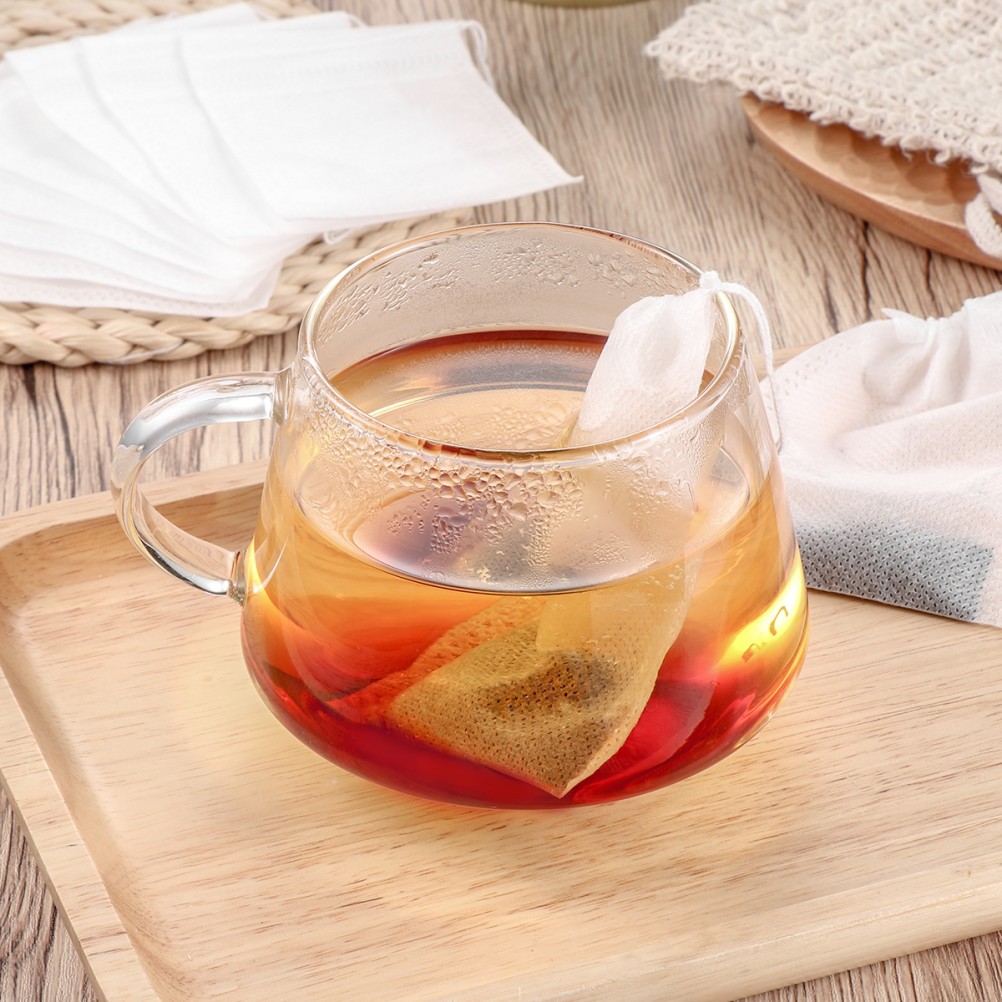 100 Pcs Drawstring Tea Filter Bags Non Woven Empty Bags for Loose Leaf Tea