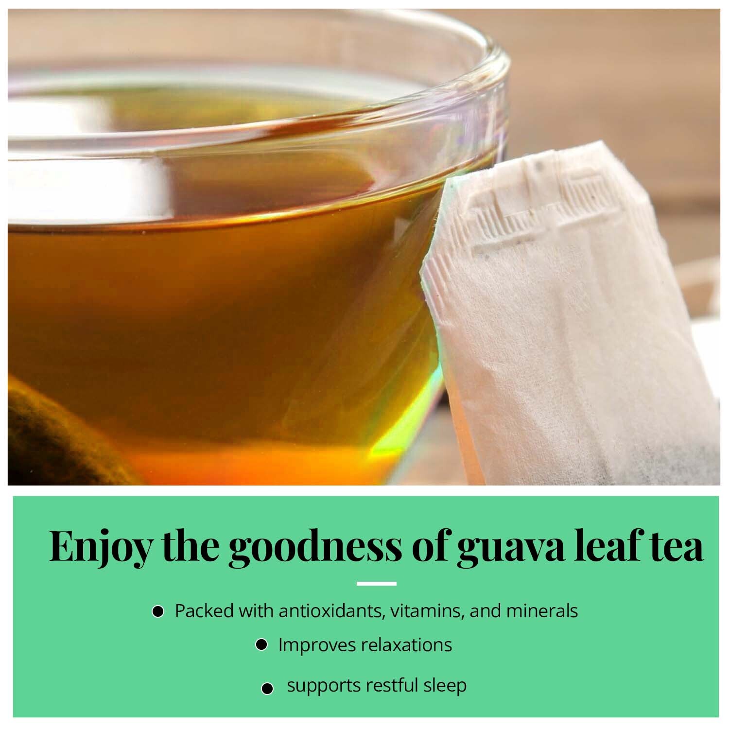 Guava Tea, 75 Bags, 100% Pure Guava Leaf Tea, Te Hojas De Guayaba, Caffeine Free