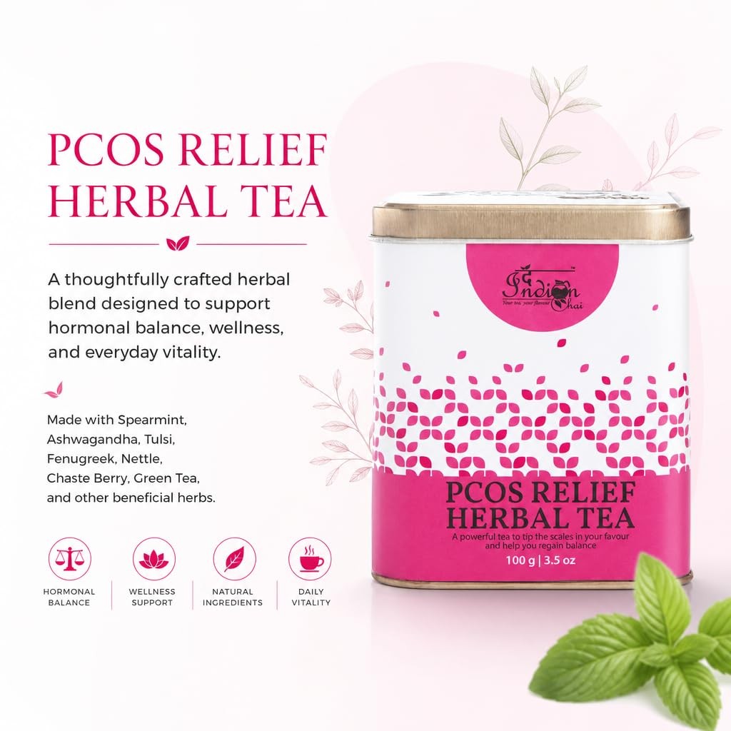 The Indian Chai PCOD Relief Herbal Tea 100g | Spearmint Blend
