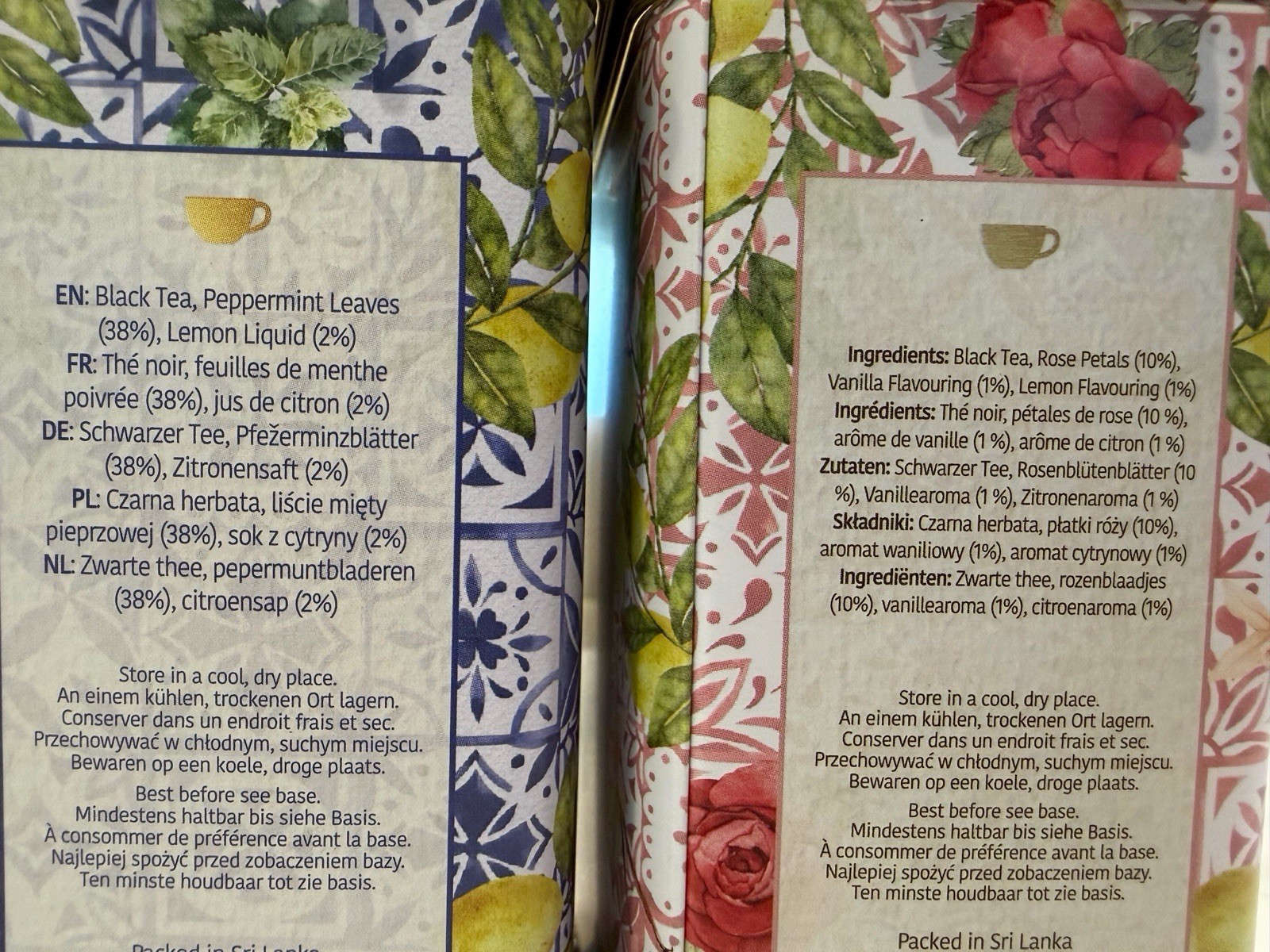 Charbrew Lemon Mint Tea & Lemon Vanilla Rosebud Tea 60 Bags Each