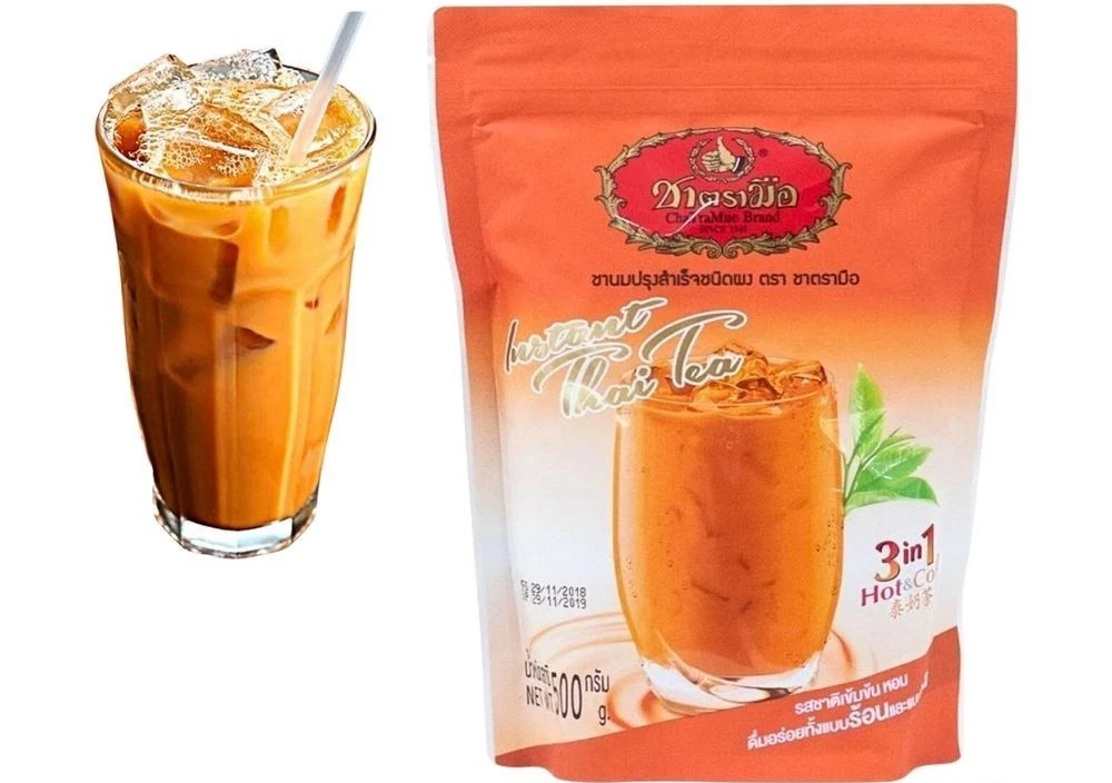 Cha TraMue Brand 3 in 1 Thai Milk Tea Powder Instant Thai Tea Pack 500g