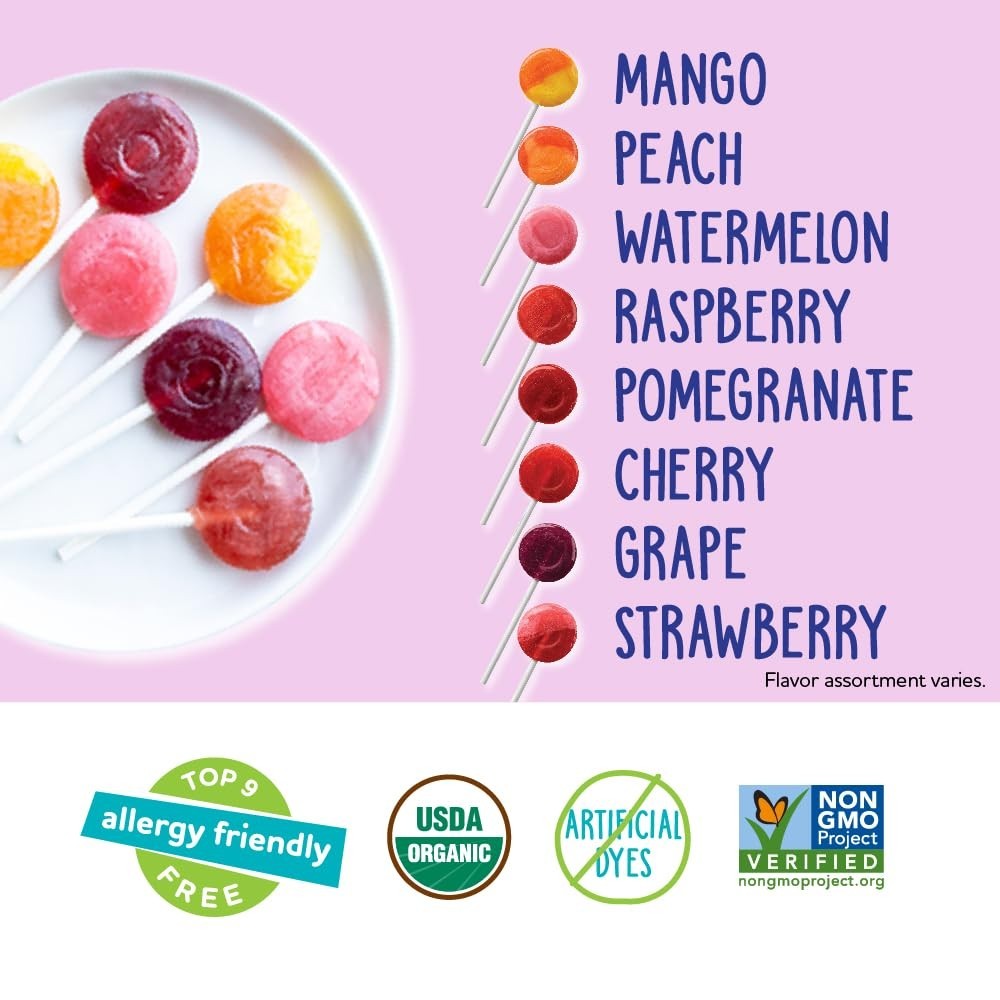 YumEarth Organic Vitamin C Pops 40 Count Allergy Friendly Lollipops