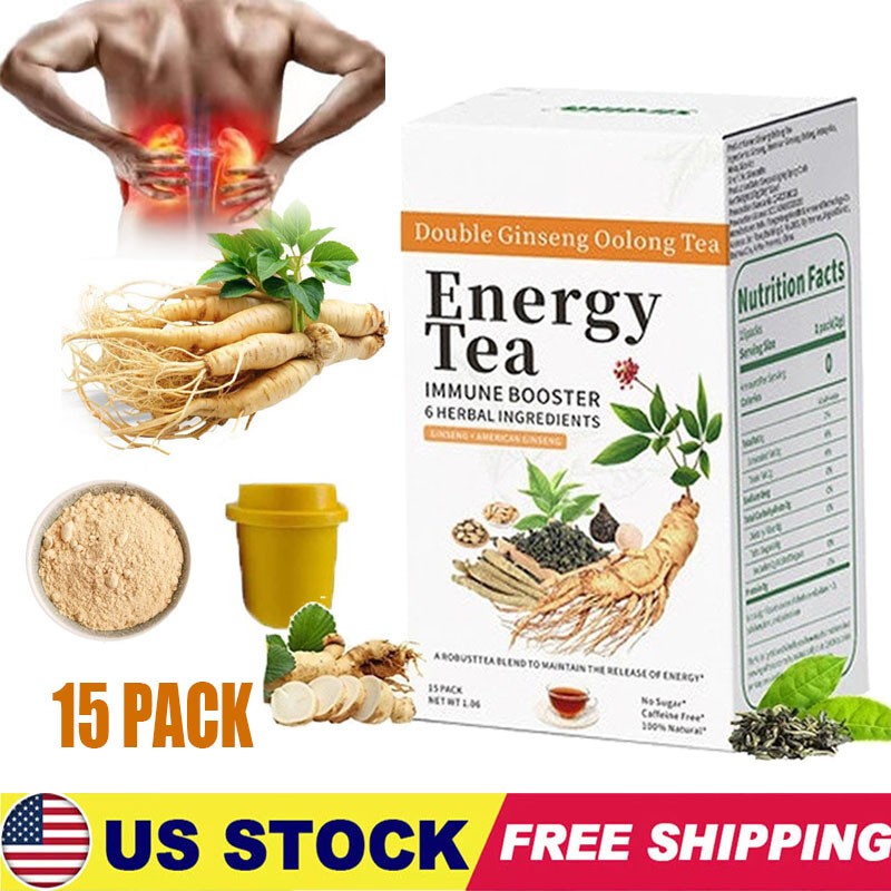 Energy Tea Immune Booster Ginseng Oolong Tea, Kidney Liver Tea For Women & Men