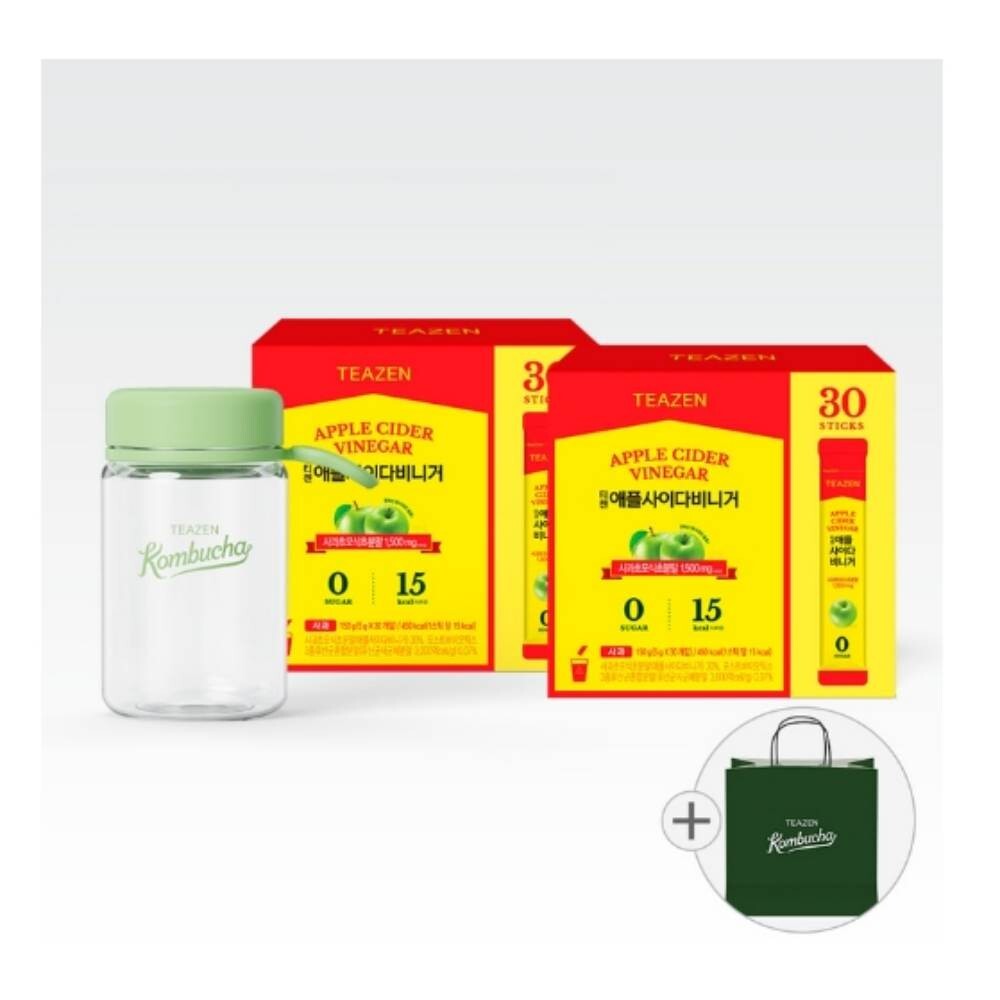 Teazen ACV 30 Sticks 2 Boxes Bottle Korean Apple Vinegar Drink