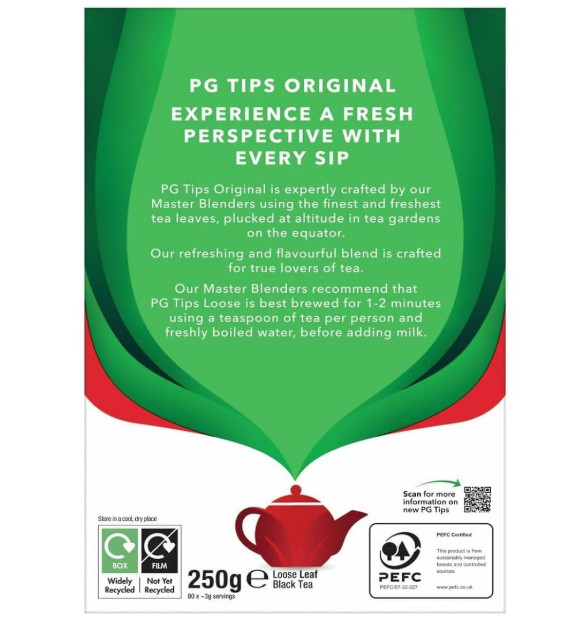 PG Tips Black Tea, Loose Tea, 8.8-Ounce Boxes (PACK OF 2)