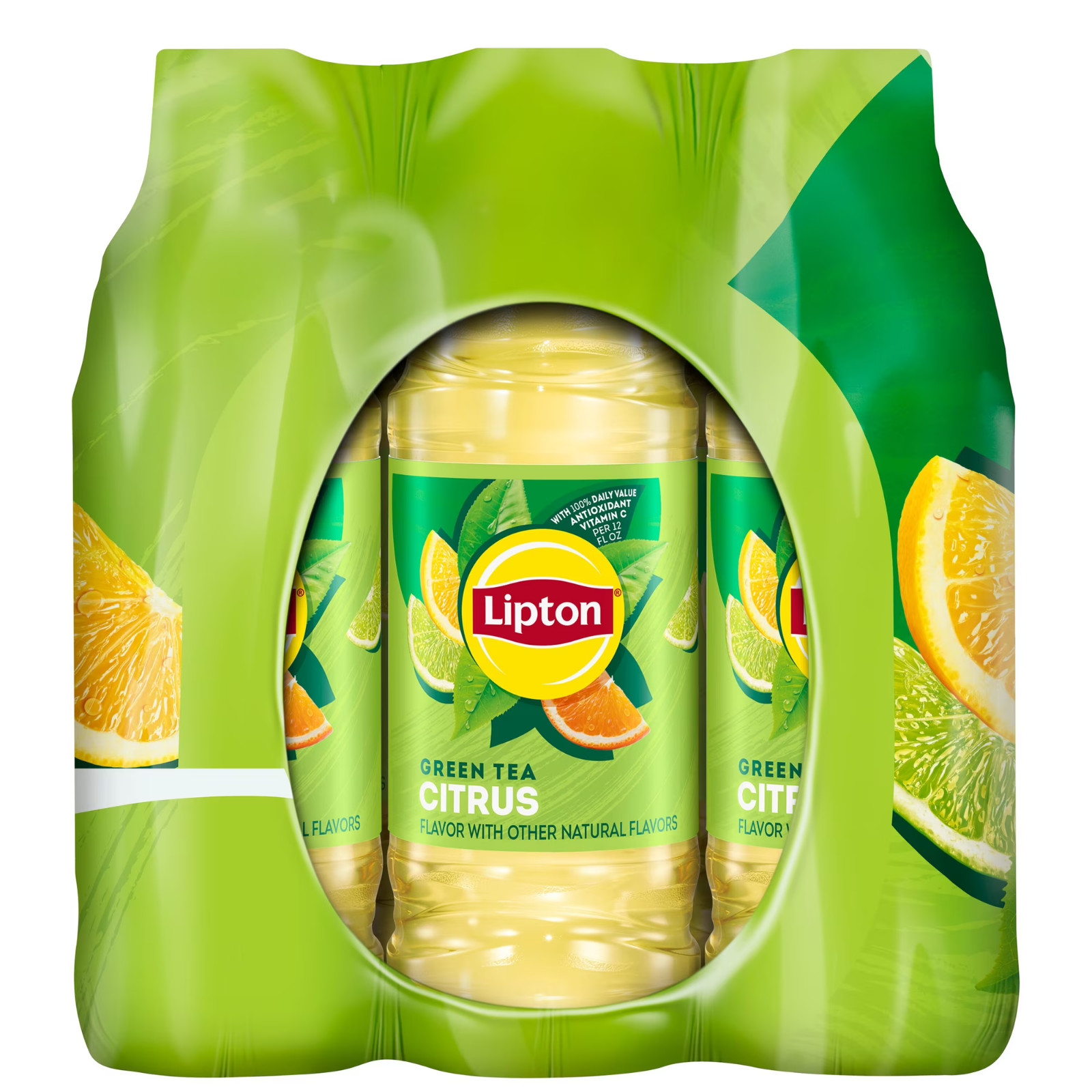 Lipton Iced Green Tea, Citrus Bottled Tea Drink, 16.9 oz, 12 Bottles