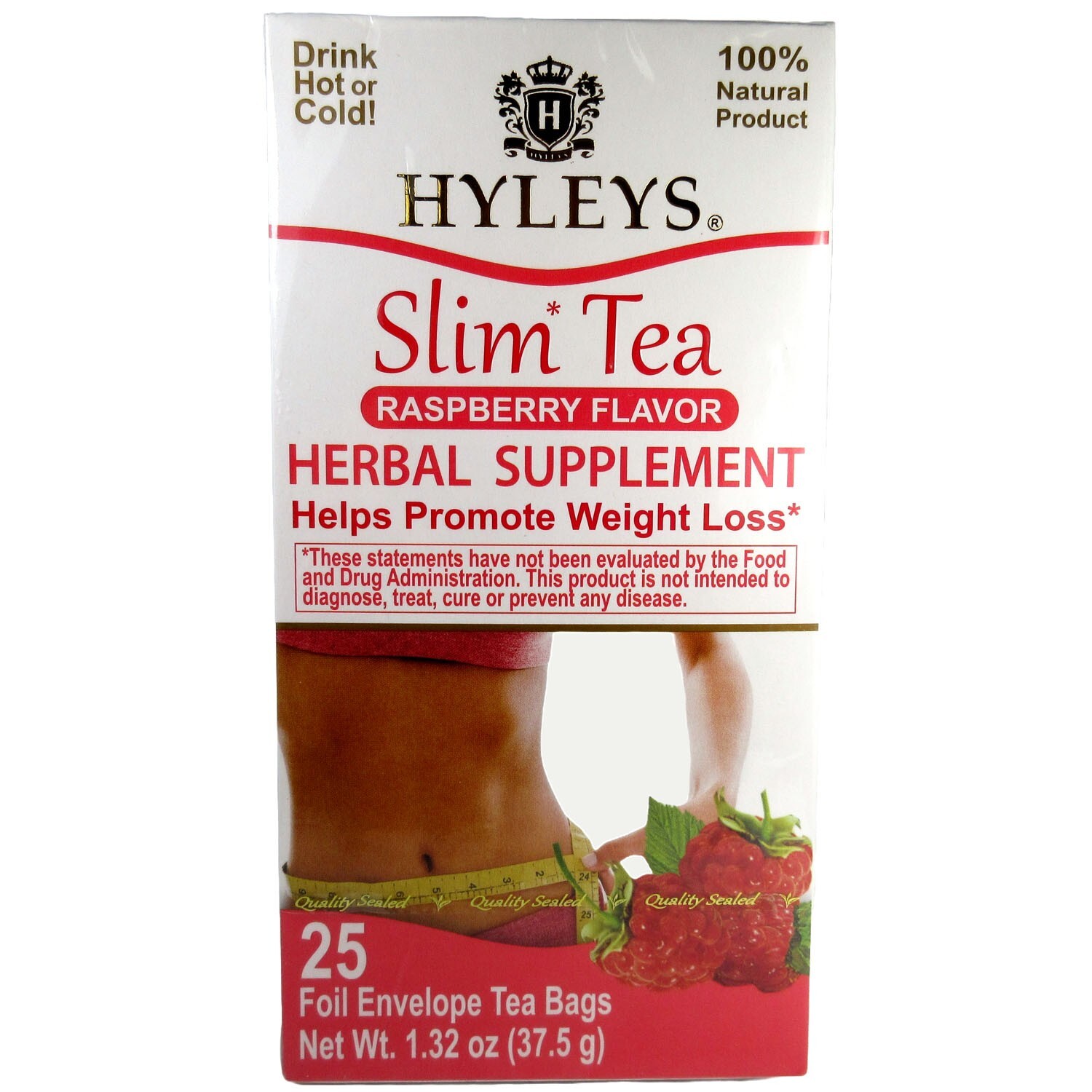 Hyleys SLIM TEA or COLON CLEANSE Tea – choose any flavor (25 Tea Bags)