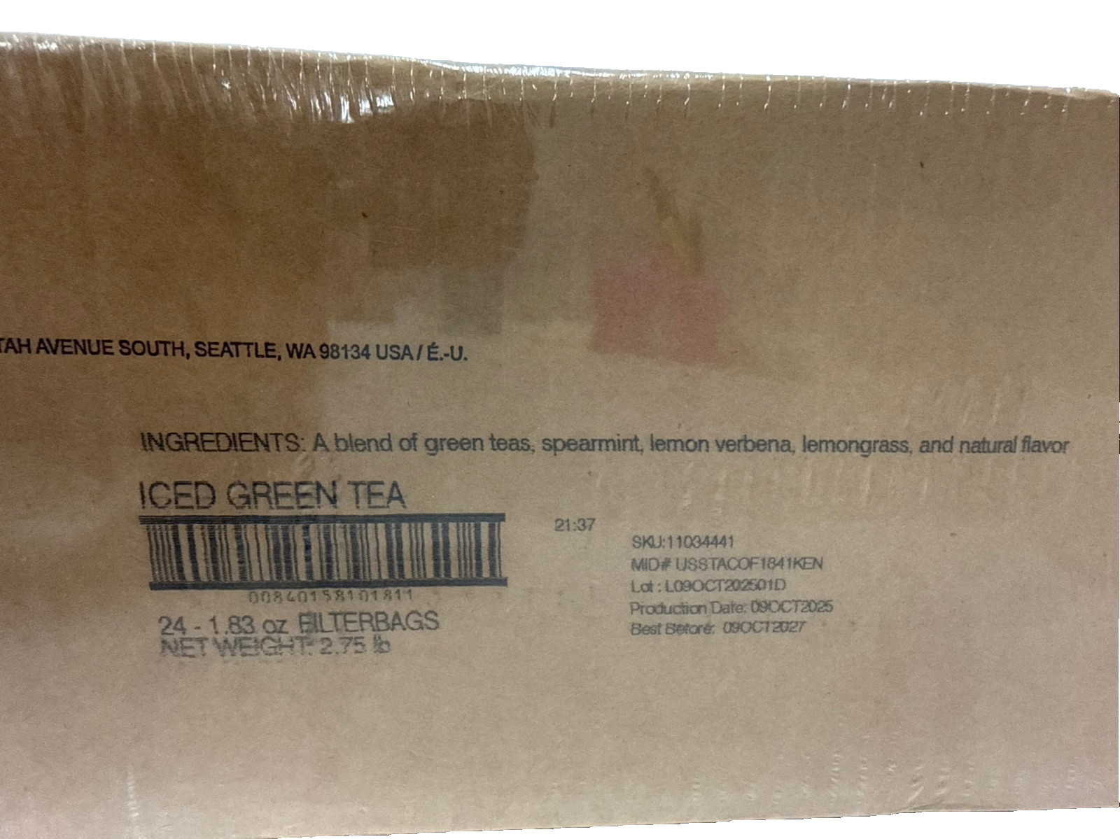 Starbucks Teavana Iced Green Tea Filter Bags (24 Pack) BB 10/09/2027