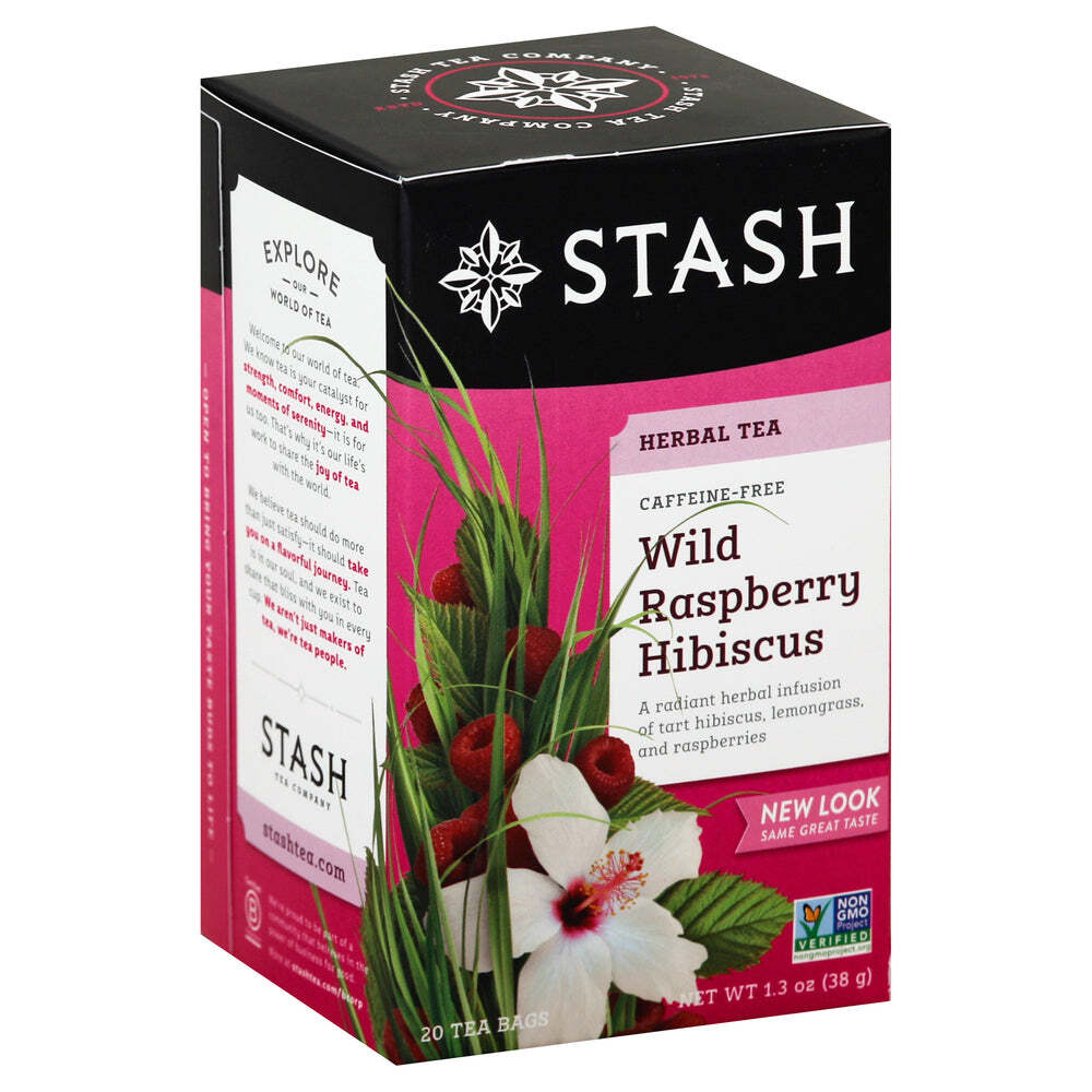 Stash Tea Herbal Tea Wild Raspberry Hibiscus 20 Bag
