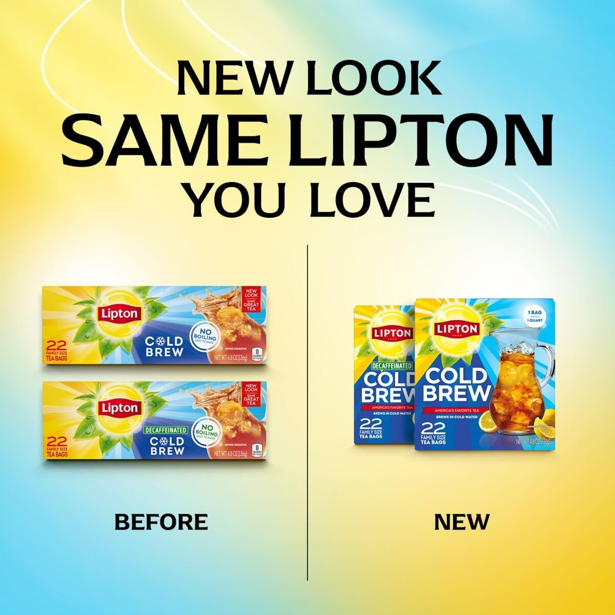 Lipton Cold Brew Iced Tea Bags, Family Size Zero Calories, EasyToMake with no…