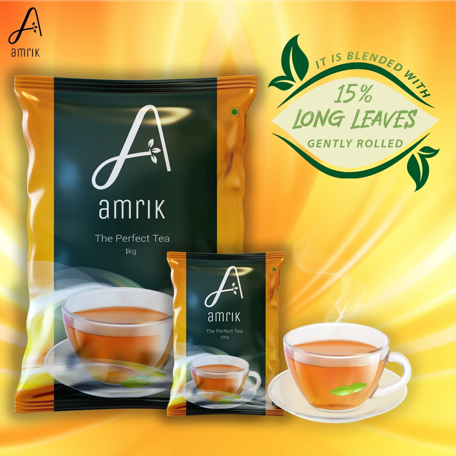 Amrik Premium tea with Aromatic long leaves | Rich & Strong Chai | 250gram