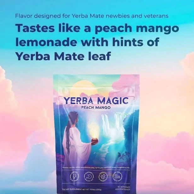 Brainista Yerba Magic – Peach Mango Flavor – 30 Servings free shipping!