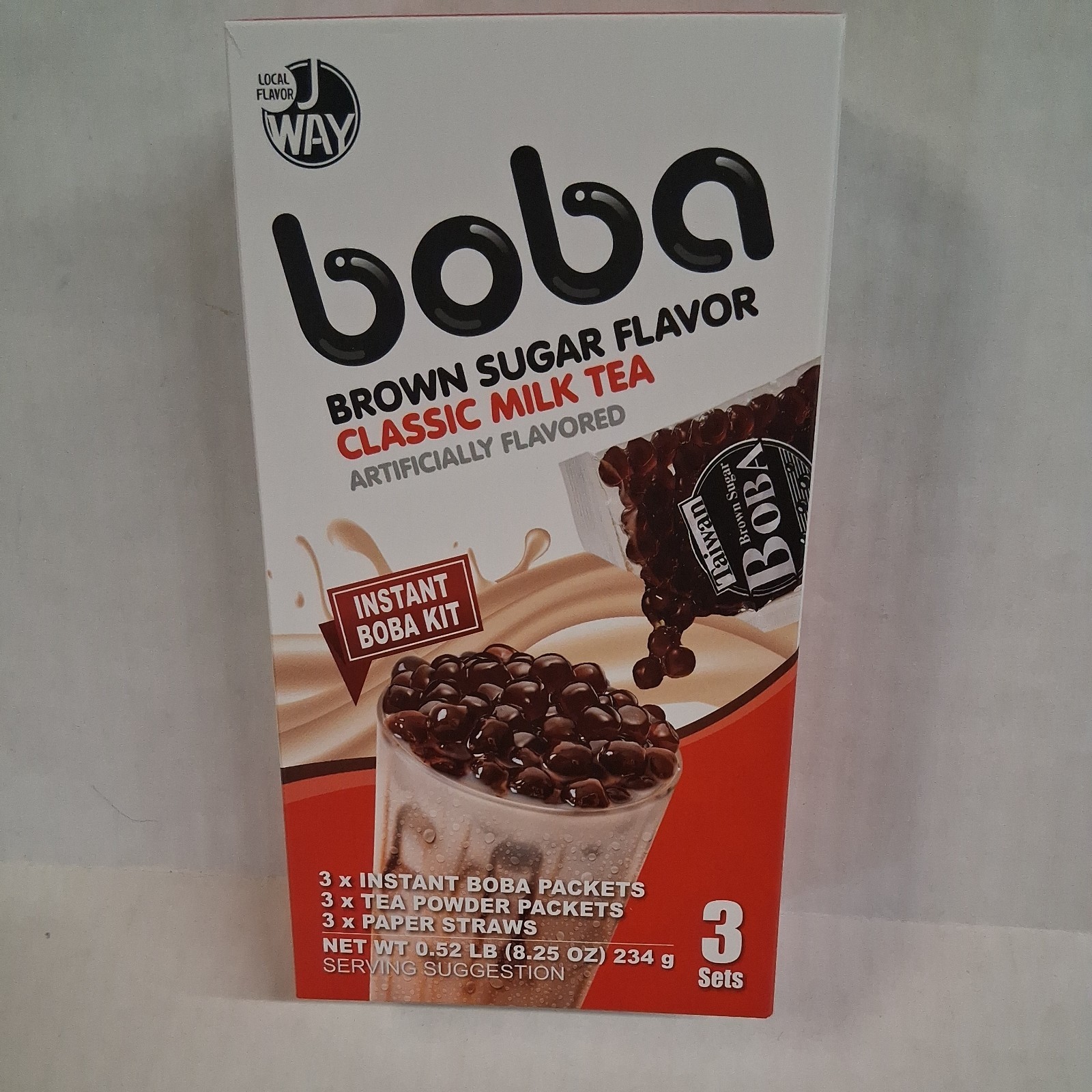 BOBA Tea 4 Boxes of J Way Brown Sugar Flavor Milk Tea 3 Sets Per Box New