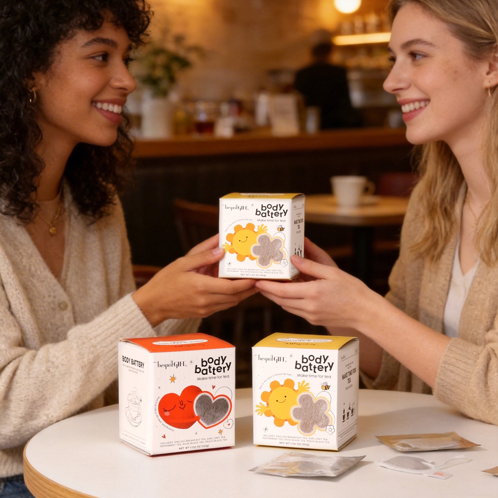 20 Count Heart Tea Bags, 5 Mixed Flavors – Daily Sip Gift for Family & Friend