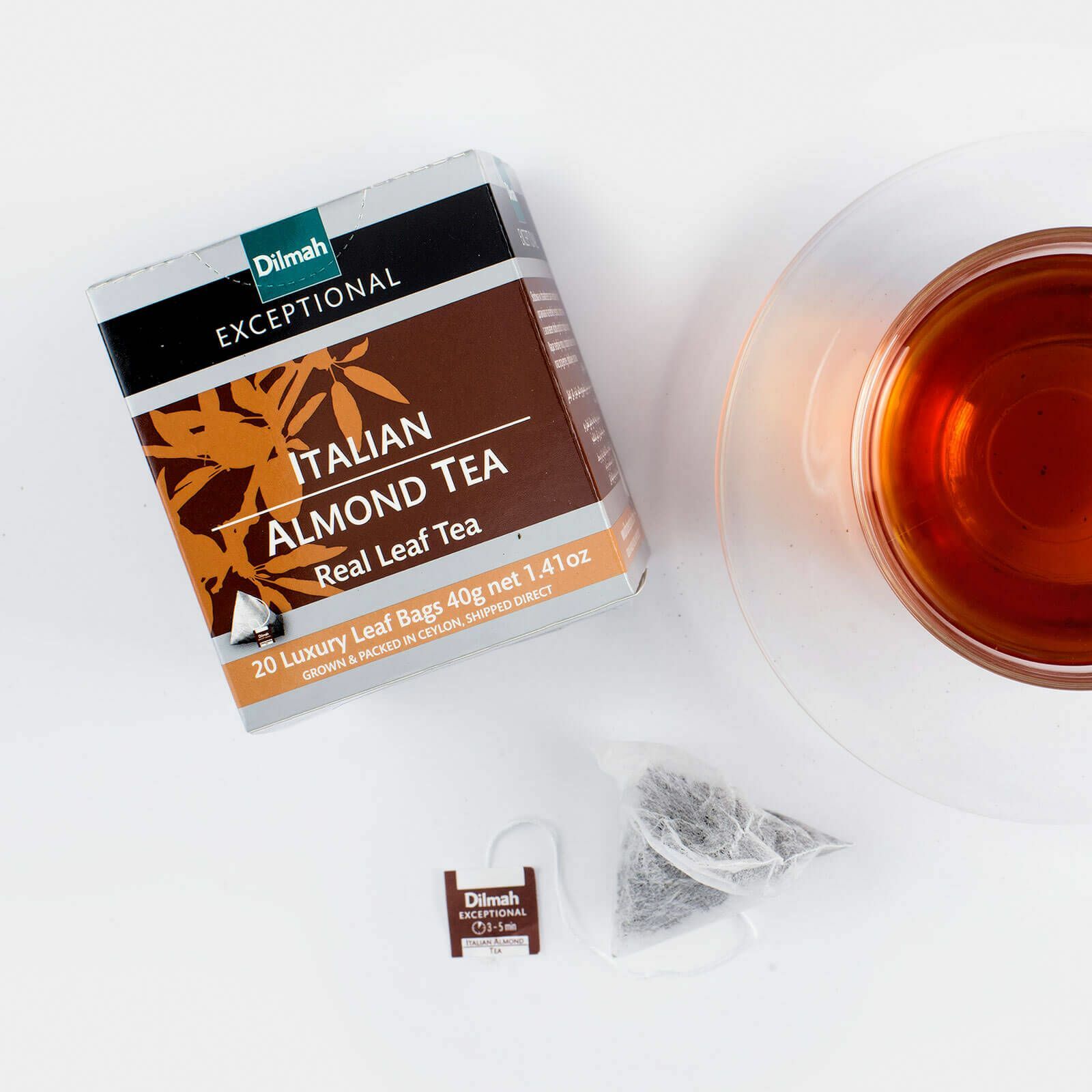 Dilmah Exceptional Italian Almond Ceylon Tea in 20 Tea Bags