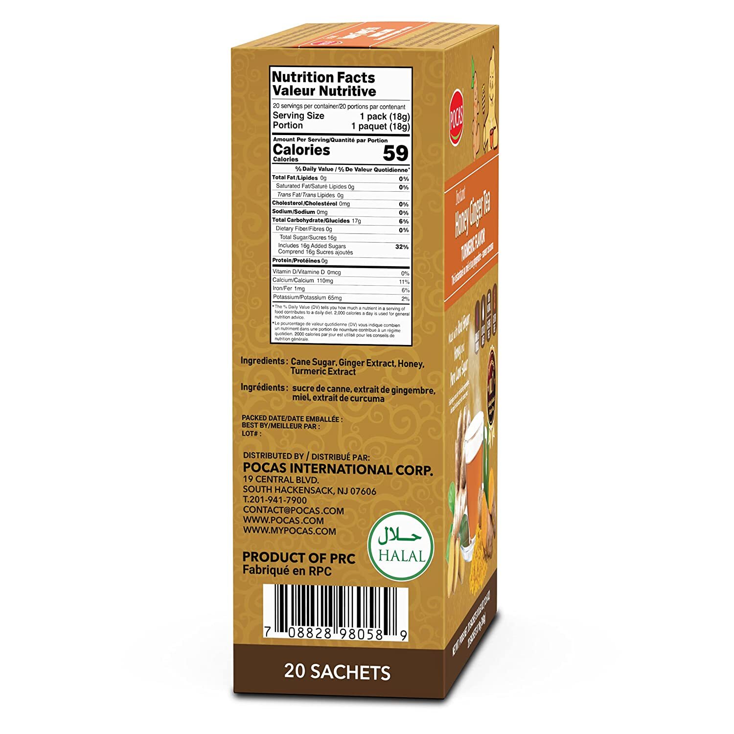 Pocas Instant Honey Ginger Tea – Original, Turmeric, Mint, Lemon, Ginseng Flavor