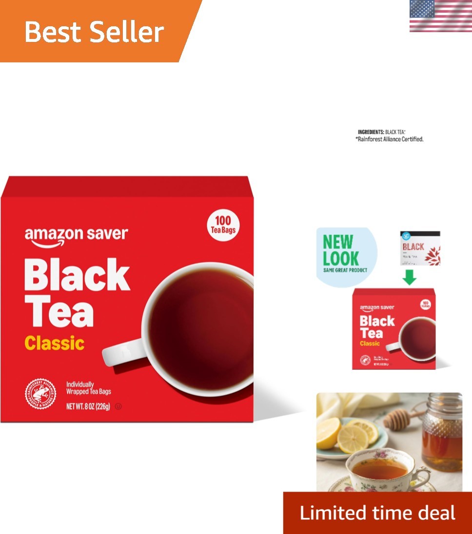 Rainforest Alliance Certified Classic Black Tea, 100 Count, Antioxidant Rich
