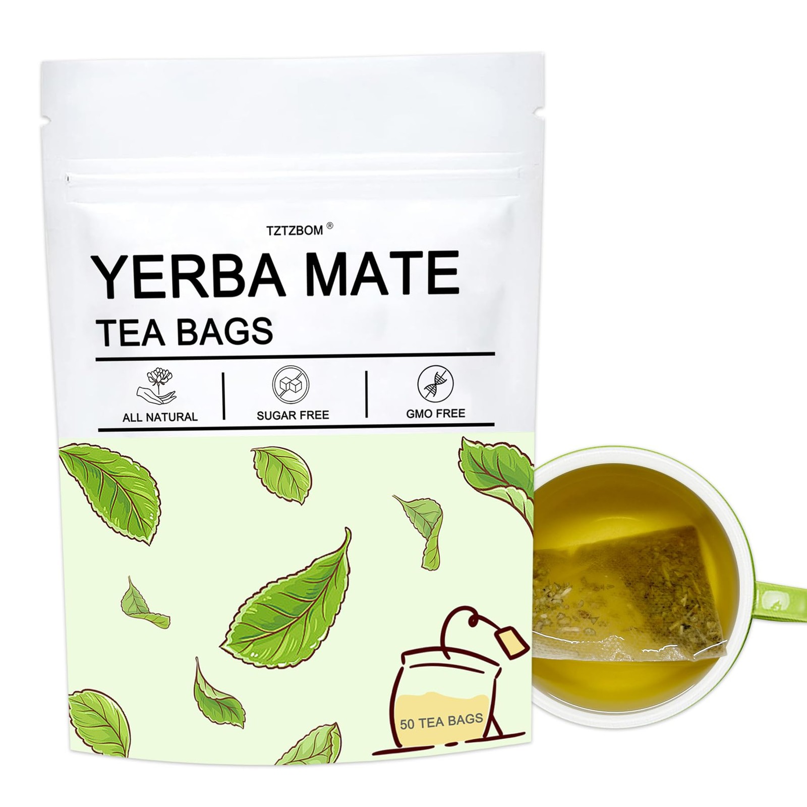 Yerba Mate Tea Bag, 50 Teabags, Unsmoked Yerba Mate, 100% Natural Cultivated …