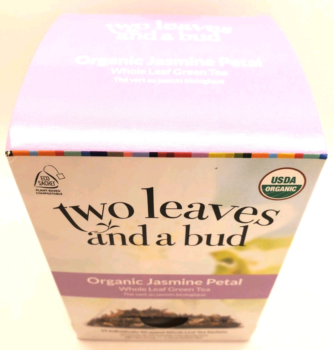Two Leaves and a Bud Organic Jasmine Petal Tea, 15 Sachets-2 Pack Light Caffeine