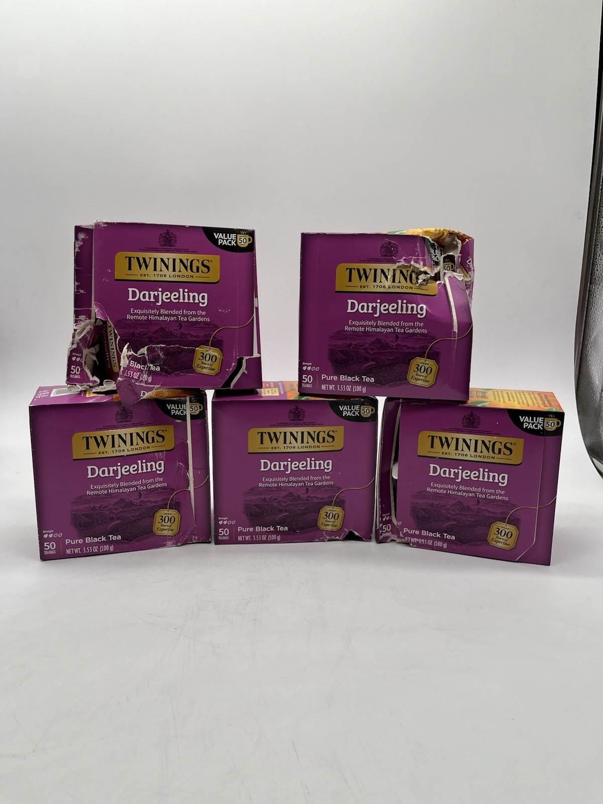 Twinings Darjeeling Tea 250 Bags 5x50ct Box Damage