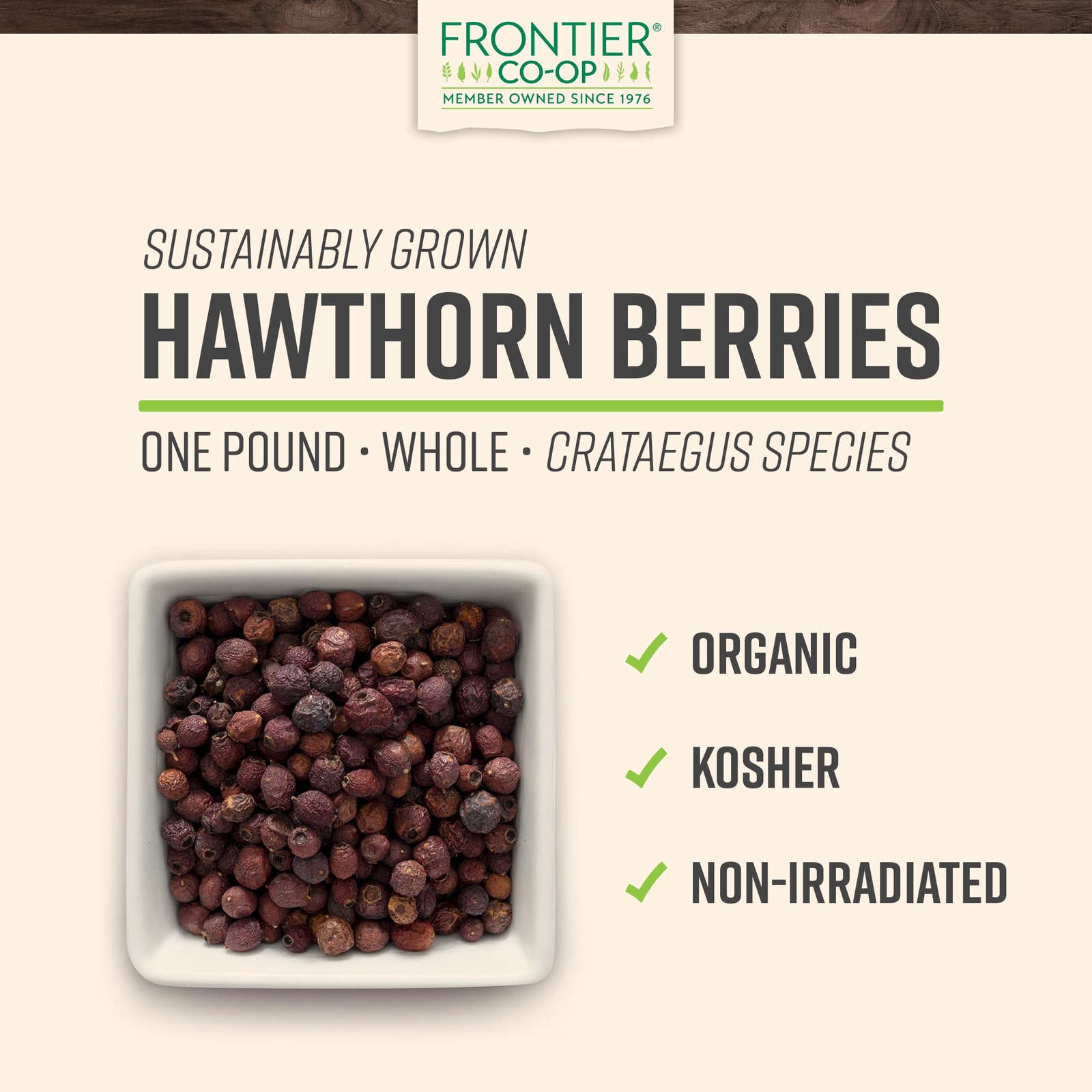 Organic Hawthorn Berries 1 Pound Bulk Tea and Baking Use Non Irradiated Kosher