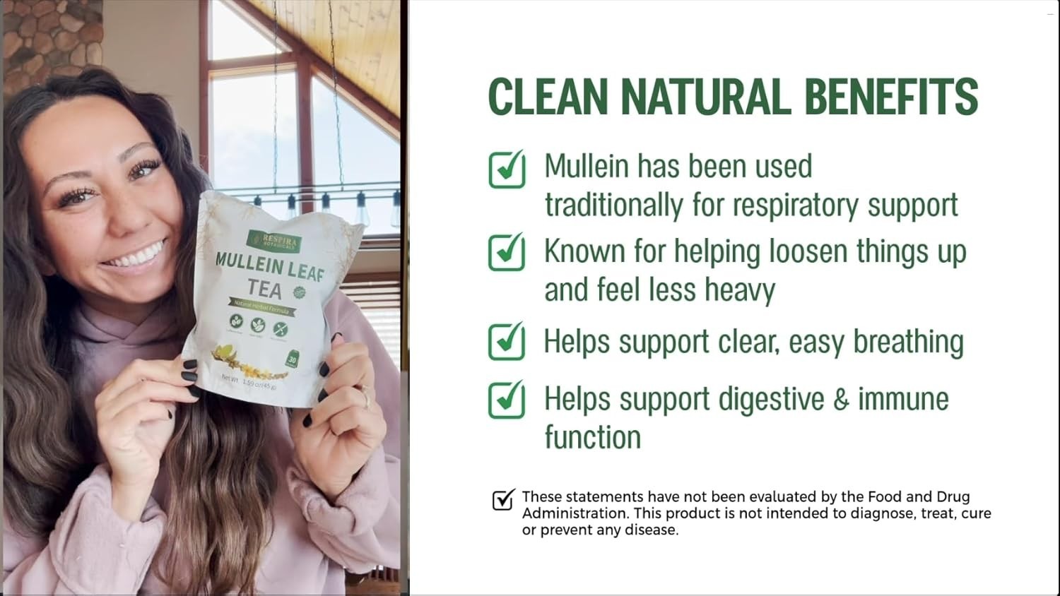 Respira Botanicals – Mullein Leaf Tea Bags for Lungs Cleanse and Respiratory Sup
