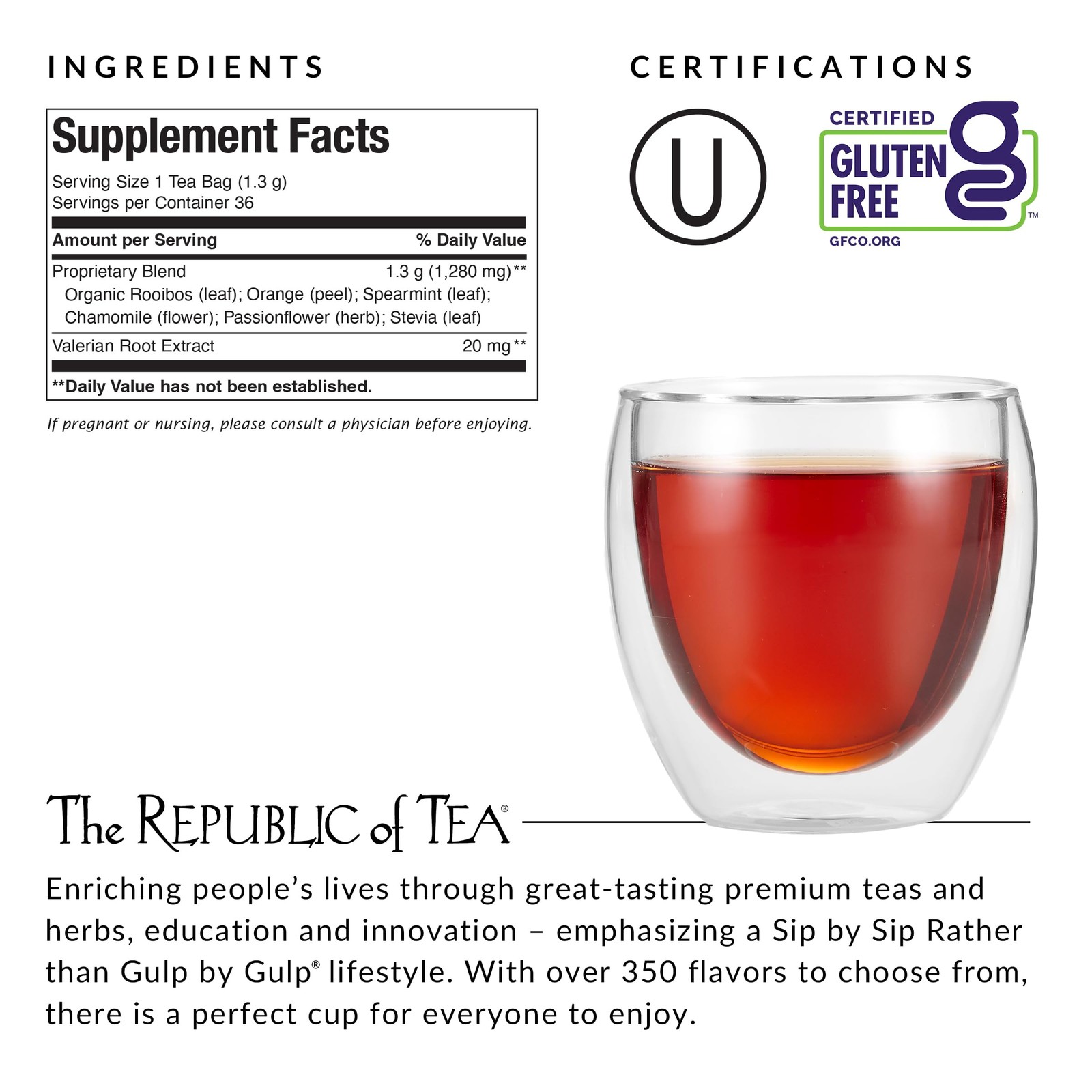The Republic of Tea – Get Some Zzz’s – No. 5 Herb 36 Count (Pack 1)