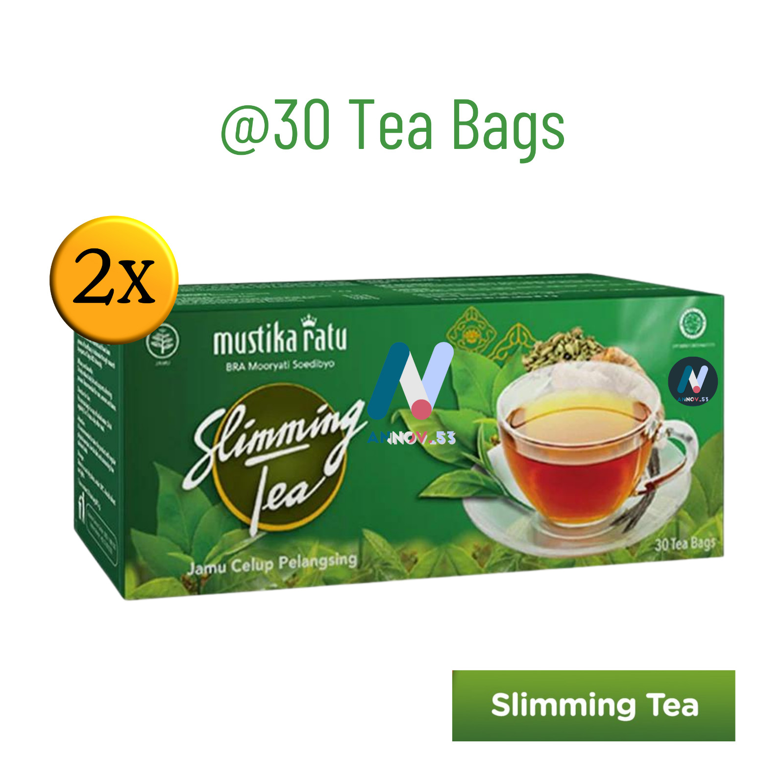 MUSTIKA RATU Slim Herbal Green Tea Antioxidant Weight Loss Diet Fat Burner 2Pax