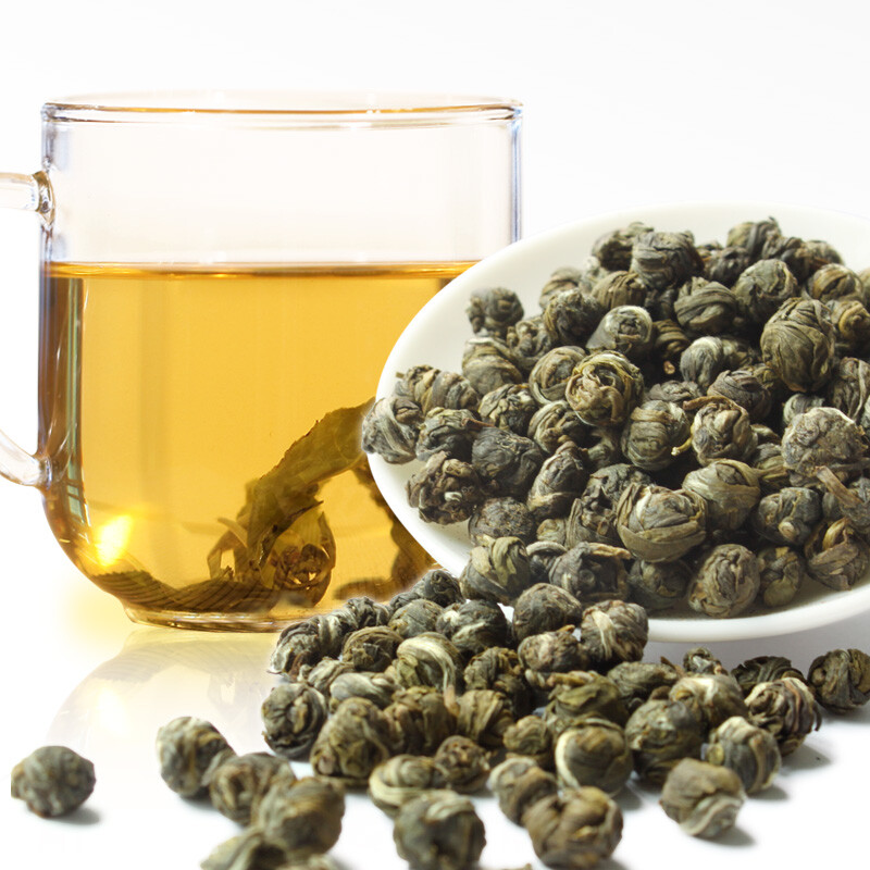 Pure Natural Green/Rose Tea Organic Loose Leaf Jasmine Dragon Ball Tea 100g