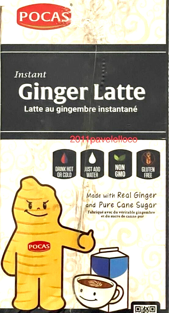 Instant Pocas Ginger Milk Tea Leche 20 Tea bags – gluten free, no caffeine
