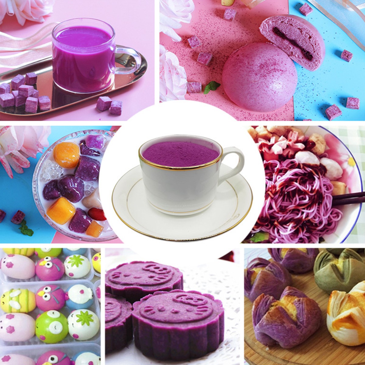 150g/bottle Natural Organic Purple Sweet Potato Powder Baking Ingredients