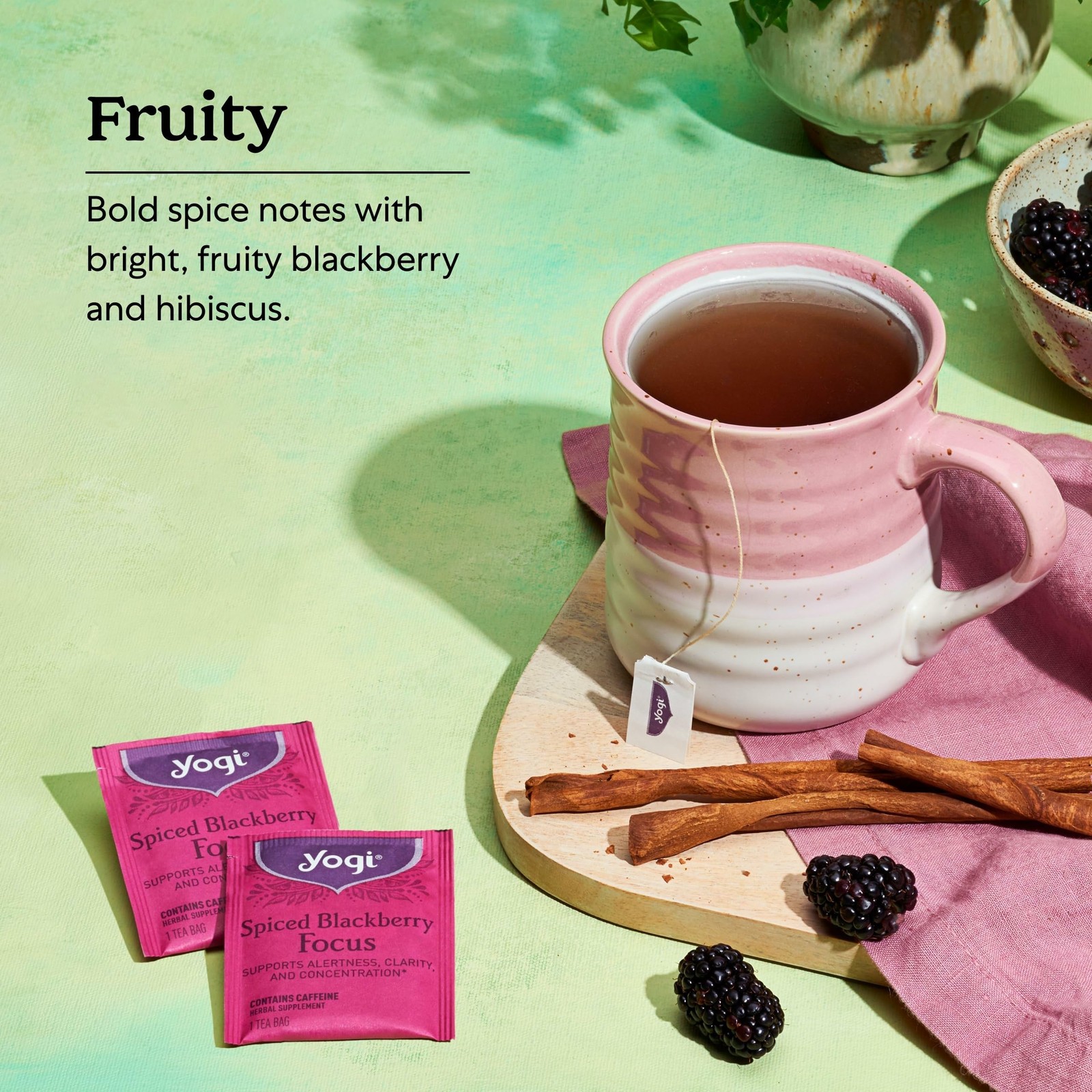 Yogi Tea Spiced Blackberry Focus – 16 Bags per Pack (4 16 Count (Pack of 4)
