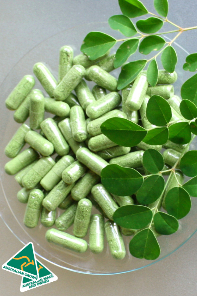 Australian Moringa Oleifera Veggie Capsules 3 x 100 Natural Detox QLD Grown