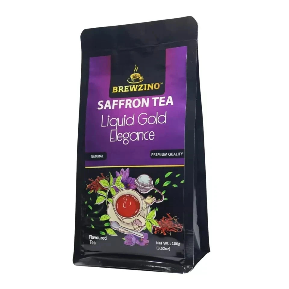 BREWZINO, Saffron Flavored Black Tea 100g Free Shipping World Wide