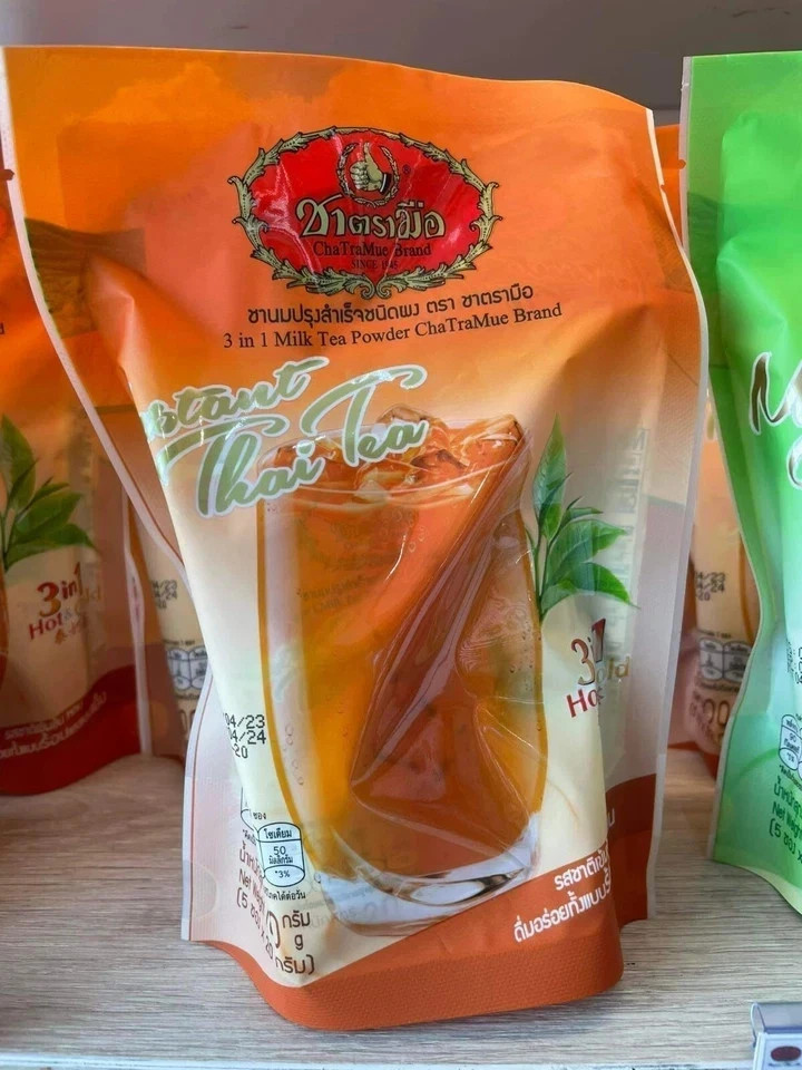 Cha TraMue Brand 3 in 1 Thai Milk Tea Powder Instant Thai Tea Pack 500g