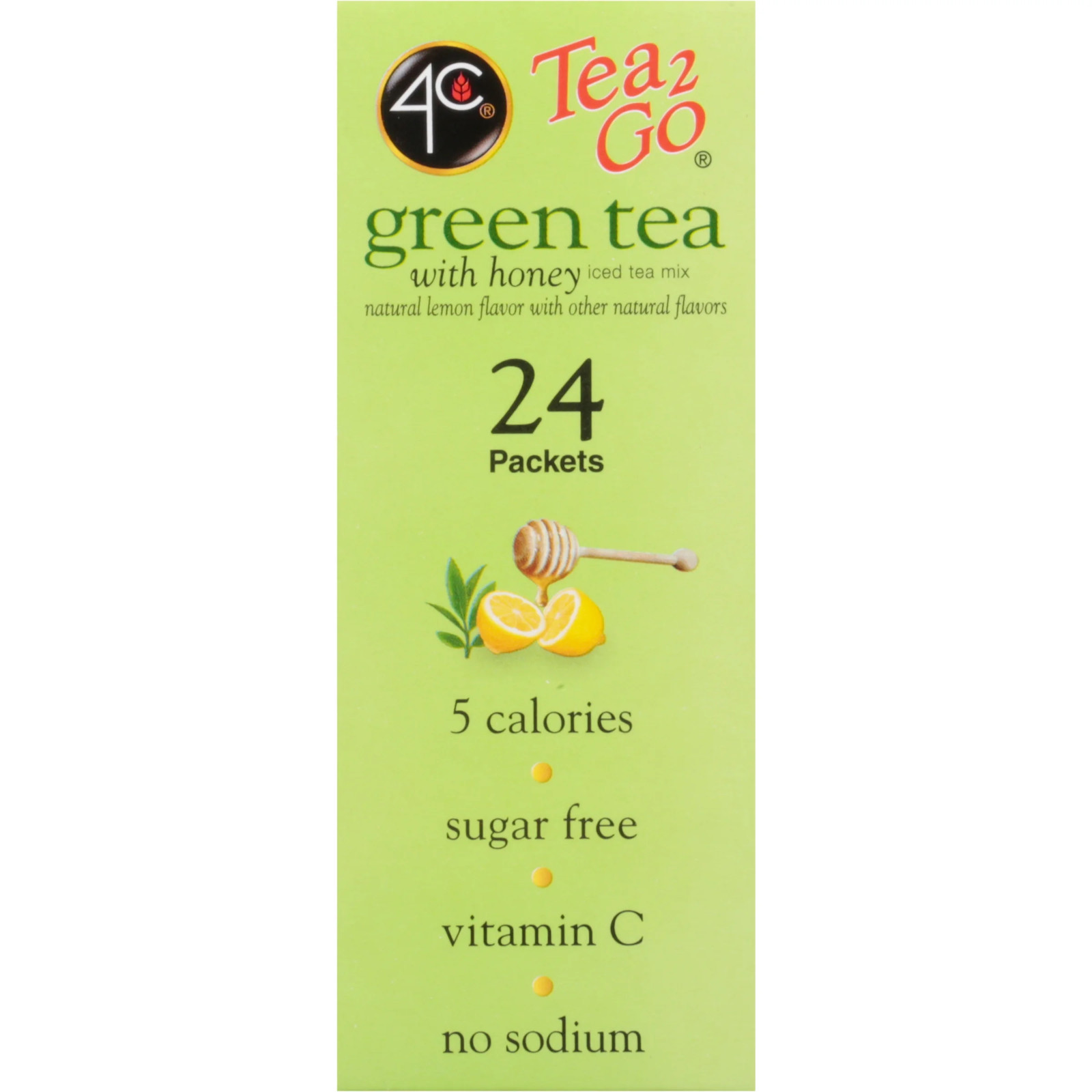 pack C Packets Tea Go Green Tea with Honey Sticks
