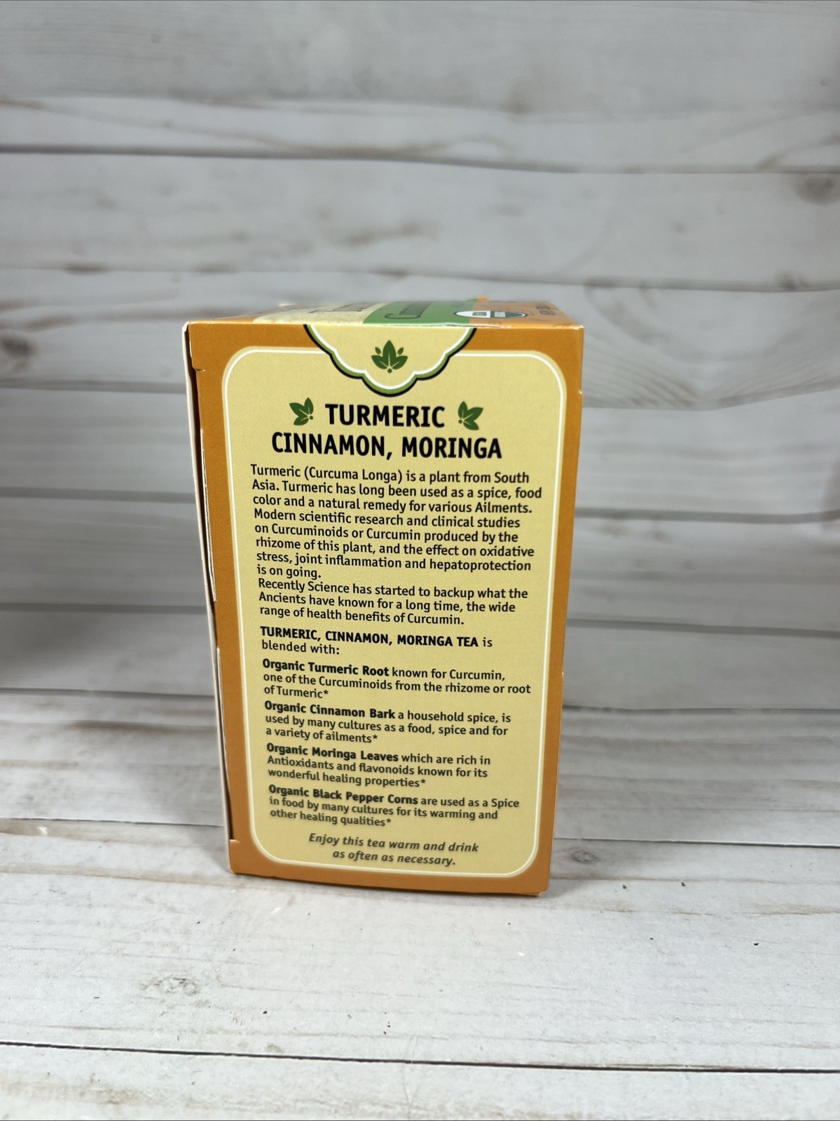Herbal Cup Ayurveda Turmeric Cinnamon Moringa Caffeine Free Tea 16ct (6pk) 12/28