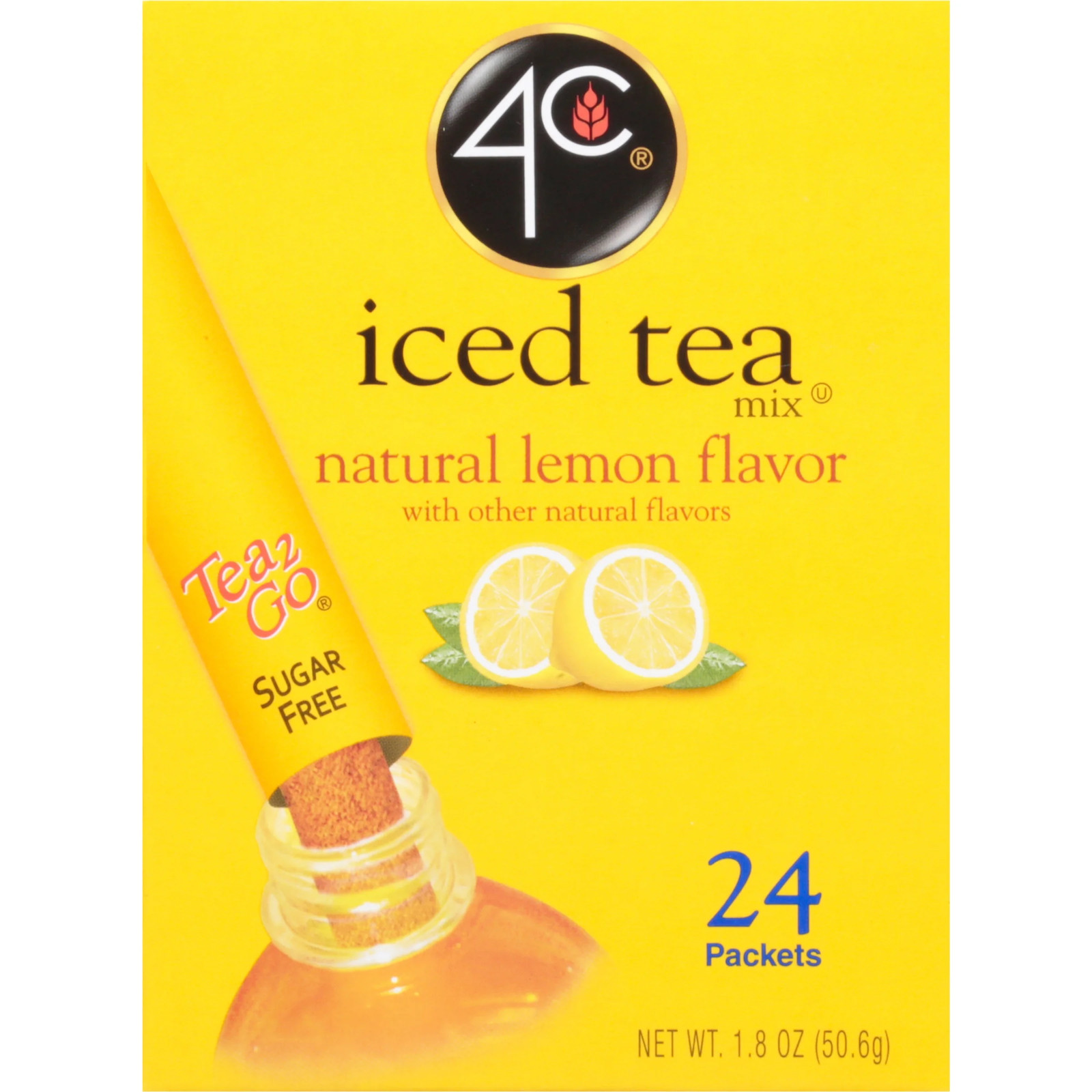 4C Totally Light Natural Lemon Iced Tea Mix, 24Ct